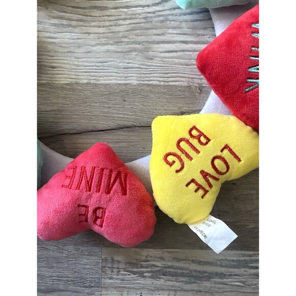 Plush Valentine Conversation Hearts Wreath 12” Door Hanging Decor Multicolor - Picture 4 of 5